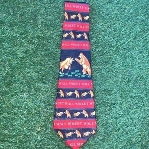 Steven Harris “Wall Street” Bull & Bear Tie Stock Broker Financial Advisor Gift